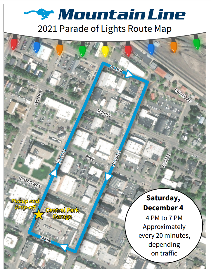 Mountain Line to Offer Special ParadeofLights Shuttle December 4